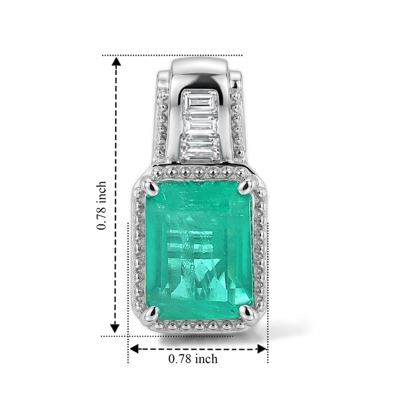 EverTrue Emeraldine Triplet Quartz and Moissanite 6.30 ctw Stud Earrings in Platinum Bond