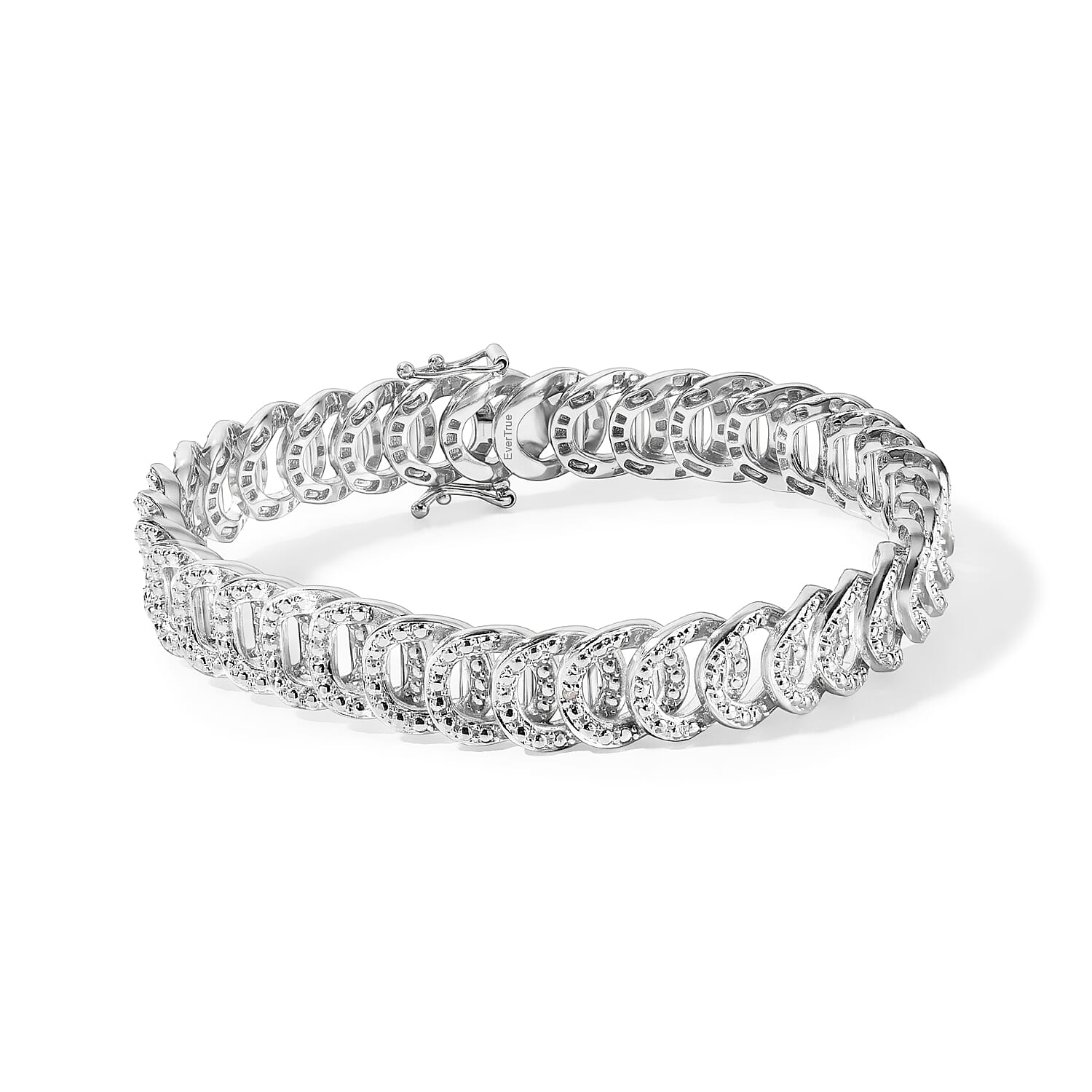 Doorbuster EverTrue Diamond Accent Cluster Bracelet in Platinum Bond (7.25 In)