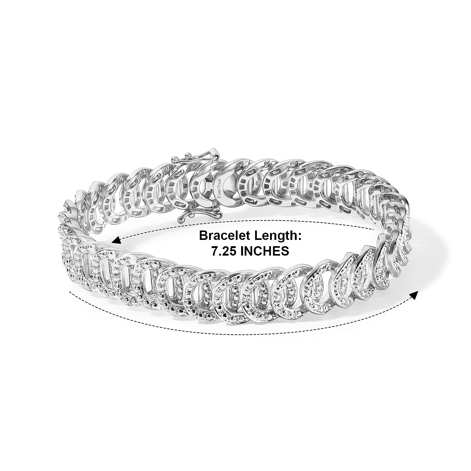Doorbuster EverTrue Diamond Accent Cluster Bracelet in Platinum Bond (7.25 In)