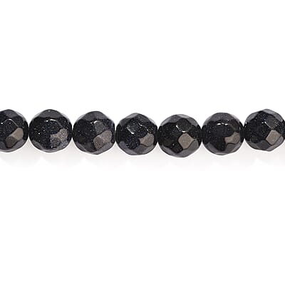 GCS Blue Sandstone Round Beaded Strand (16 Inches) 445.50 ctw