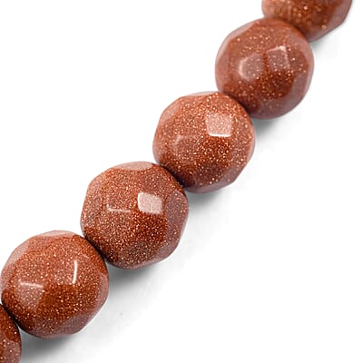 GCS Gold Sandstone Round Beaded Strand (16 Inches) 251.40 ctw