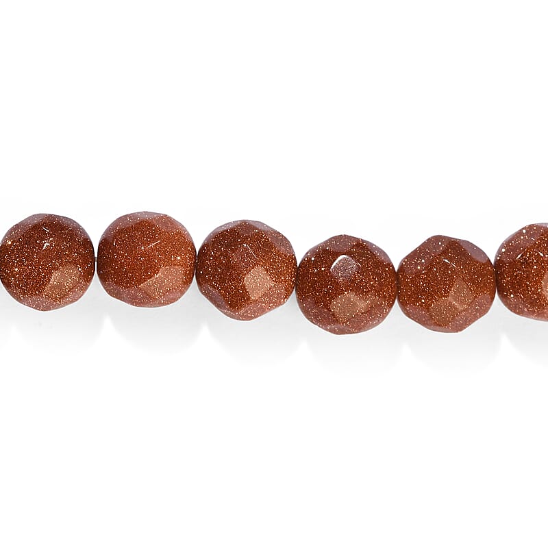 Gold Sandstone Round Beaded Necklace (16 Inches) 251.40 ctw