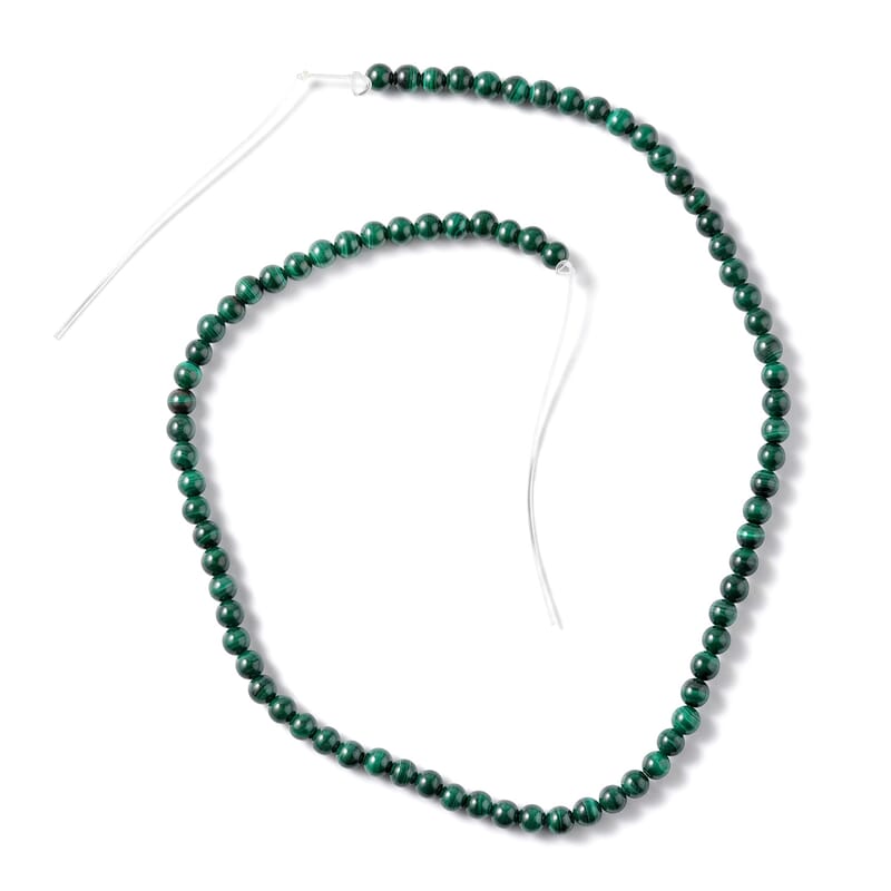 GCS African Malachite Round Beaded Strand (16 Inches) 105.70 ctw