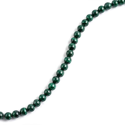 GCS African Malachite Round Beaded Strand (16 Inches) 105.70 ctw