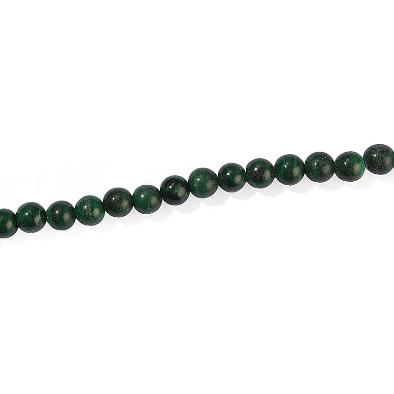 African Malachite Round Beaded Necklace (16 Inches) 105.70 ctw