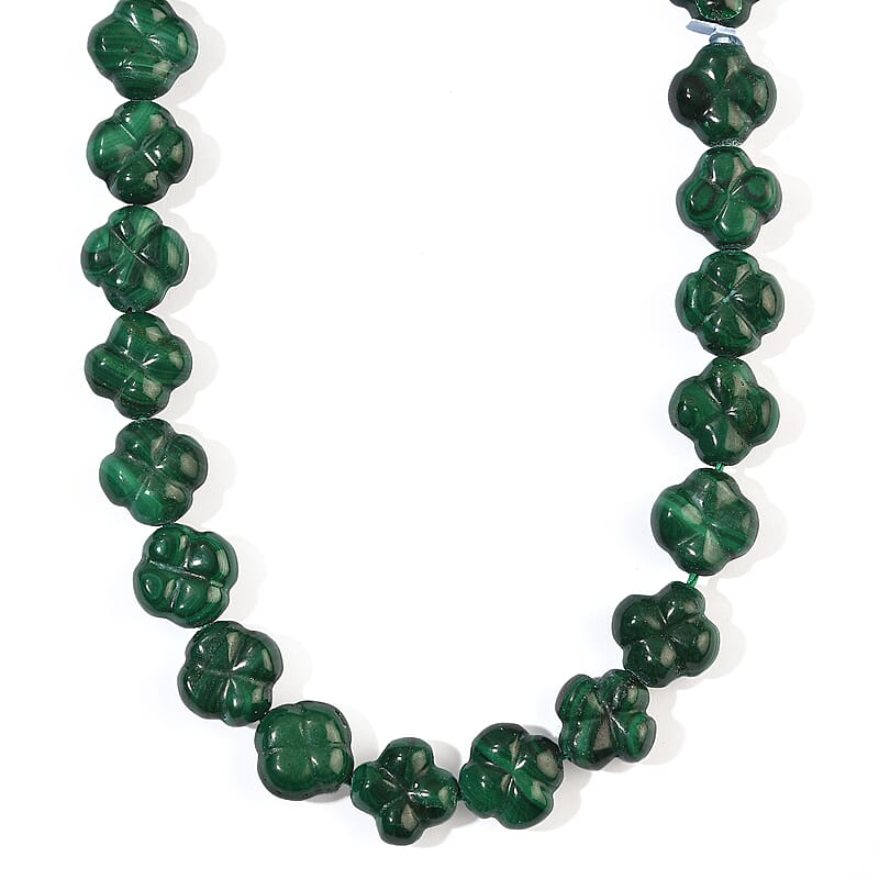 African Malachite 256.35 ctw Fancy Necklace (16 Inches)