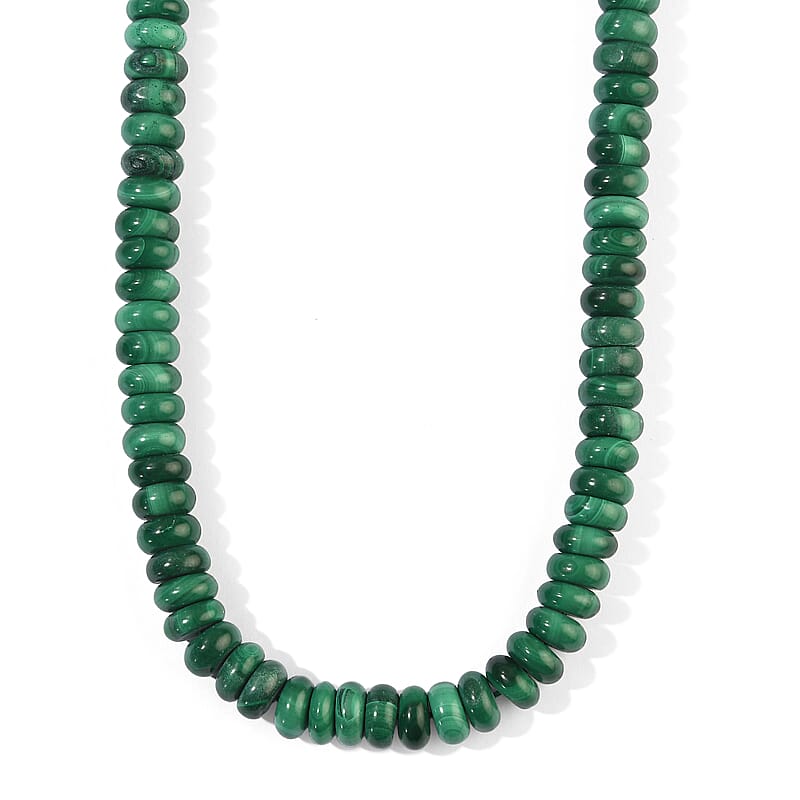 African Malachite 336.40 ctw Round Beaded Necklace (16 Inches)
