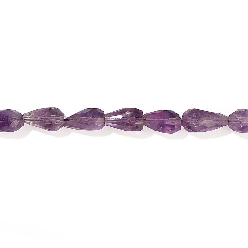 African Amethyst Drop Beaded Necklace (16 Inches) 69.50 ctw