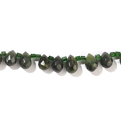 GCS Green Jade Pear Beaded Strand (16 Inches) 71.70 ctw