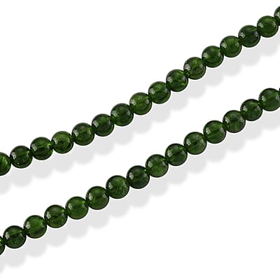 D'Joy Chrome Diopside 85.00 ctw Beaded Necklace in Sterling Silver (20 Inches)