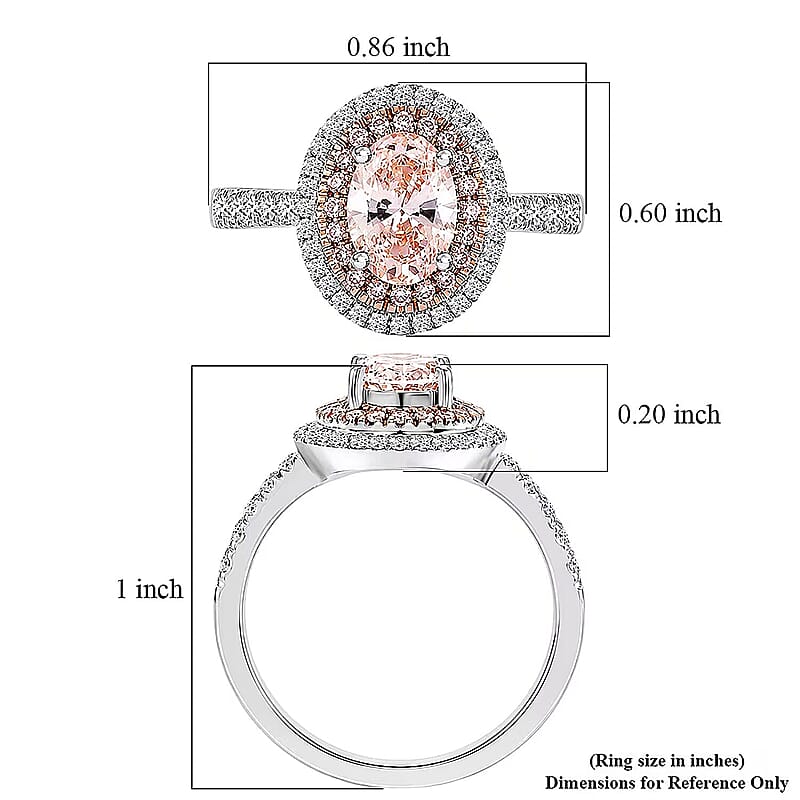 Luxuriant Lab Grown Pink Diamond IR and Lab Grown Diamond VS 1.50 ctw Ring in 10K White Gold (Size 5.0)