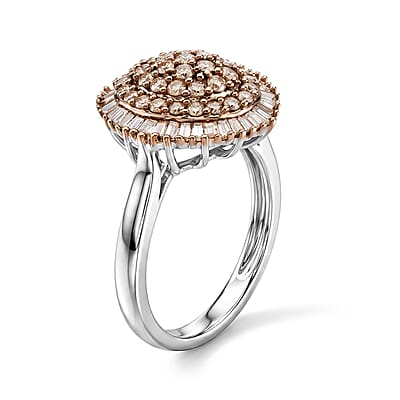 Natural Champagne Diamond 1.00 ctw Ring in Sterling Silver (Size 6.0)