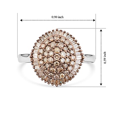 Natural Champagne Diamond 1.00 ctw Ring in Sterling Silver (Size 6.0)