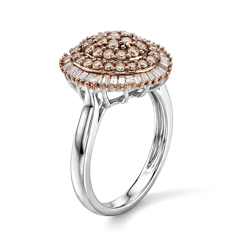 Natural Champagne Diamond 1.00 ctw Ring in Sterling Silver (Size 7.0)