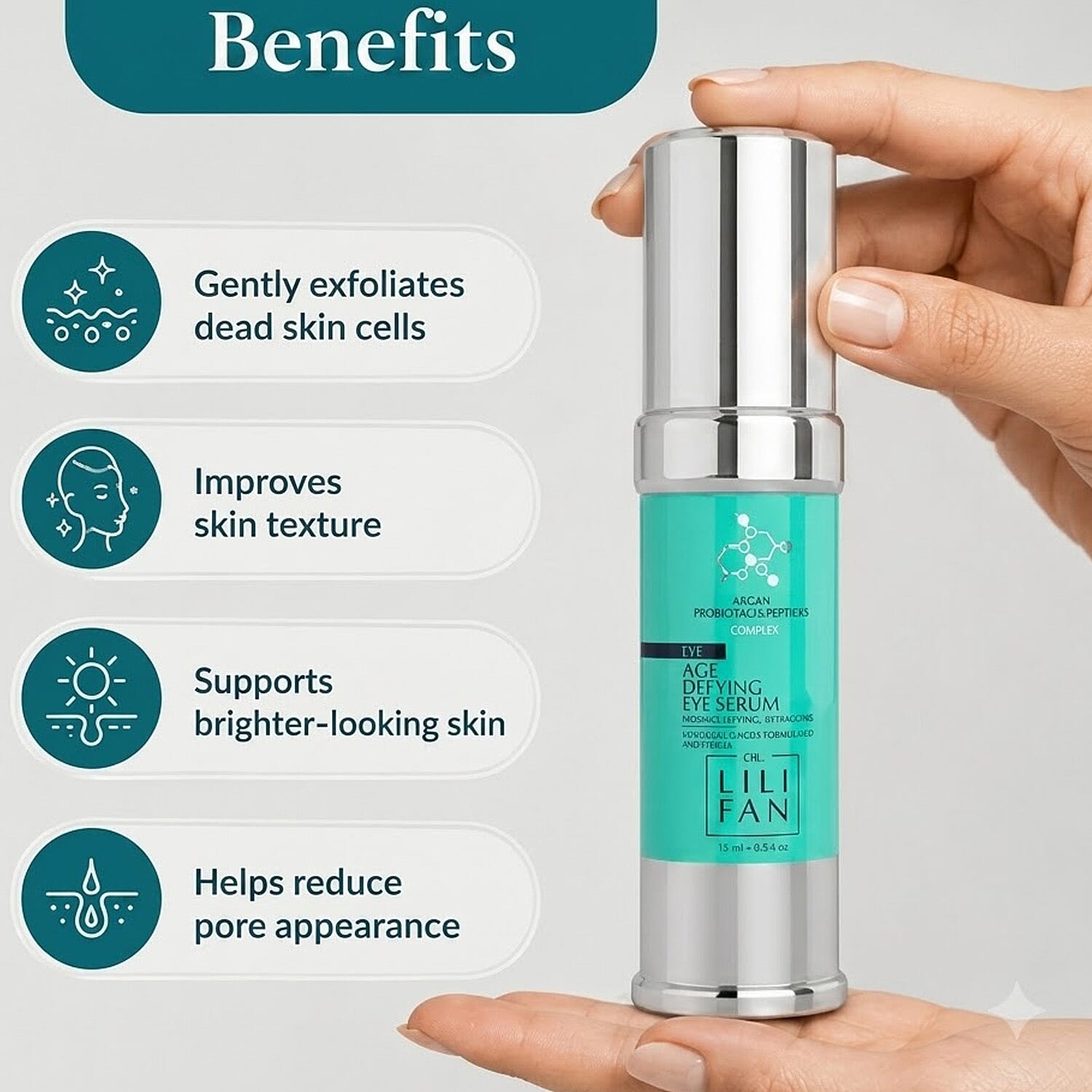 Dr. Lili Fan Vegan Probiotics & Peptides Age Defying Eye Serum (0.5oz) Made in US