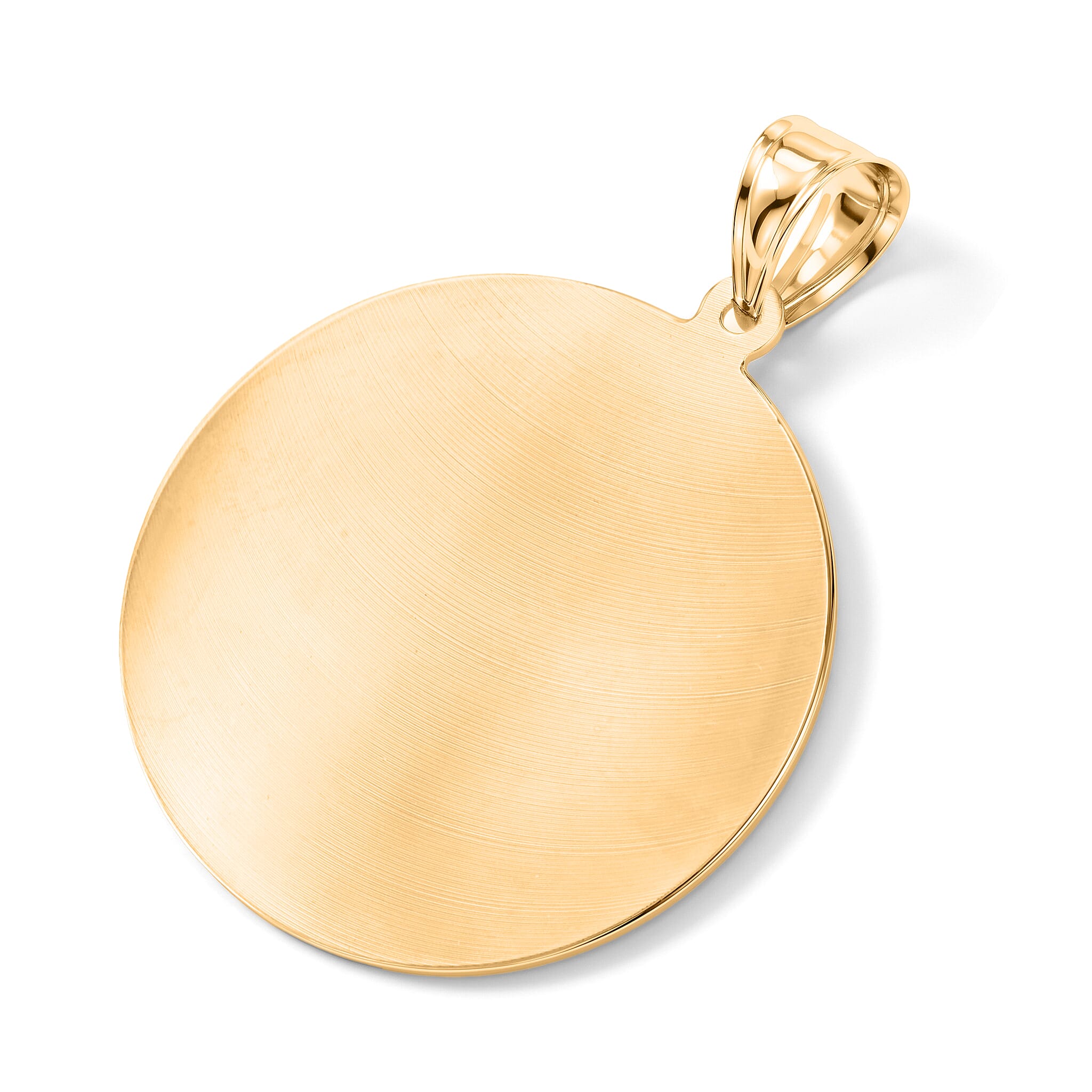 Virgin Mary Guadalupe Medallion Pendant without Chain in 14K Yellow Gold 10.60 Grams