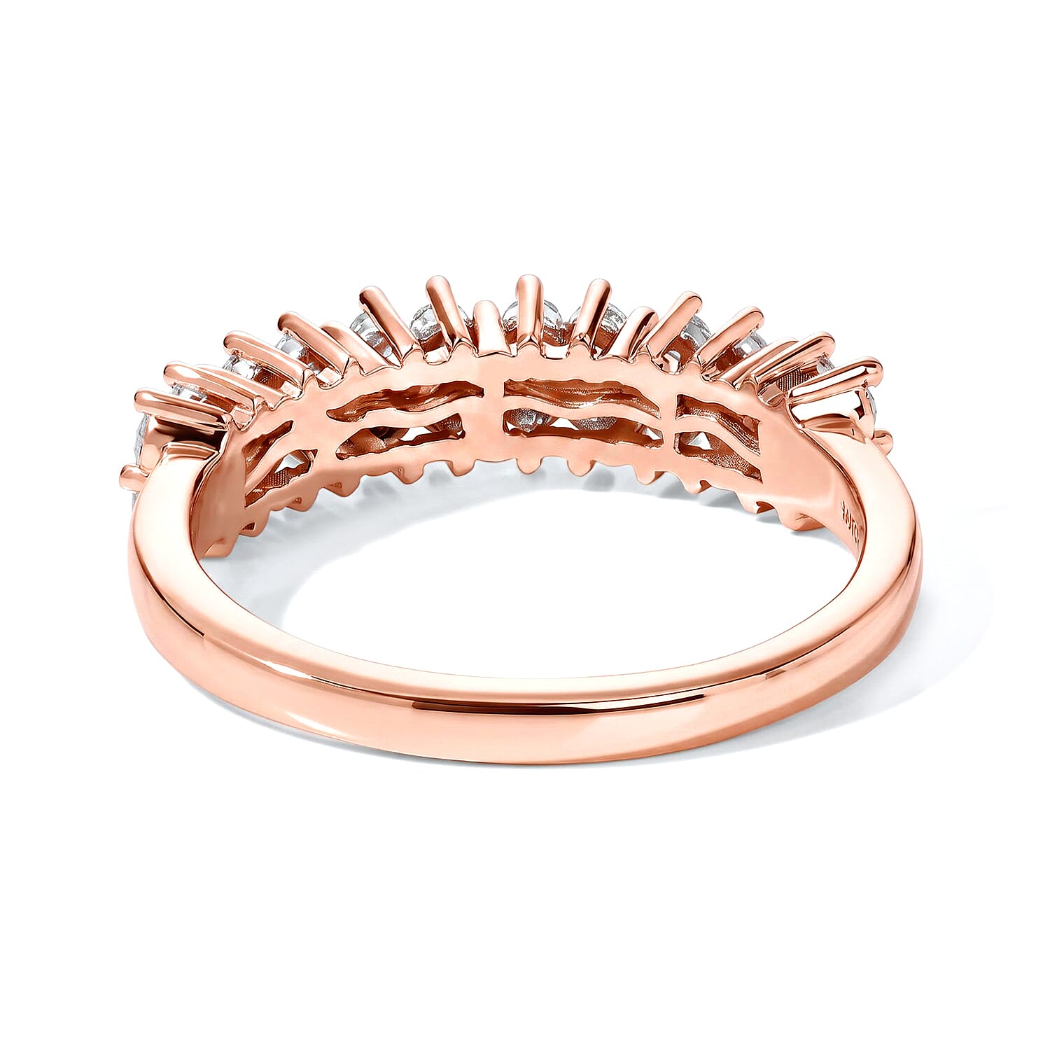 Luxuriant Lab Grown Diamond G-H SI 0.50 ctw Band Ring in 18K Vermeil Rose Gold Over Sterling Silver (Size 5.0)