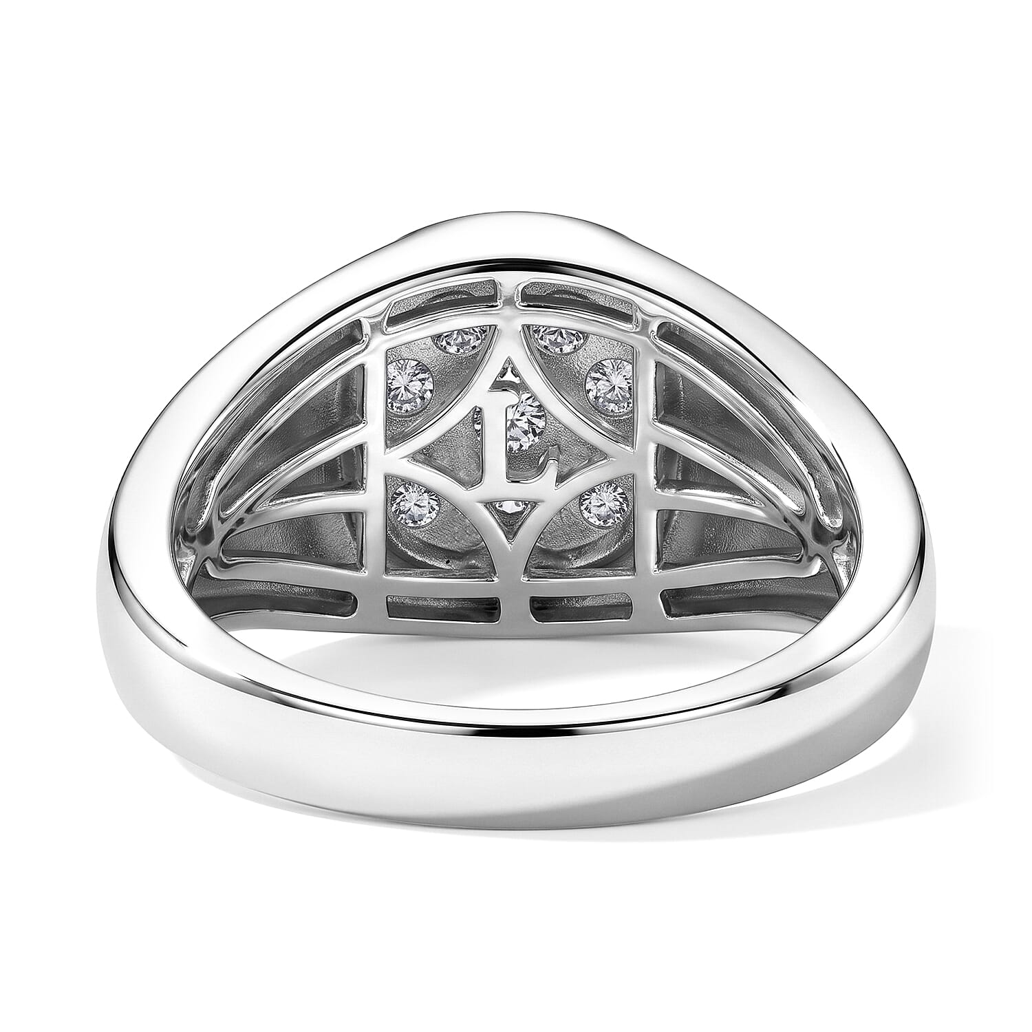Luxuriant Lab Grown Diamond G-H SI 1.00 ctw Men's Ring in Rhodium Over Sterling Silver (Size 10.0)