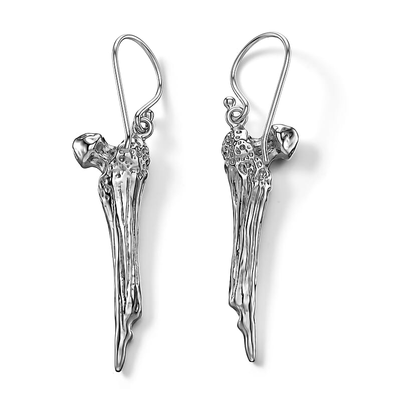 D'Joy Bali Legacy Dragon Bone Earrings in Sterling Silver 8.40 Grams