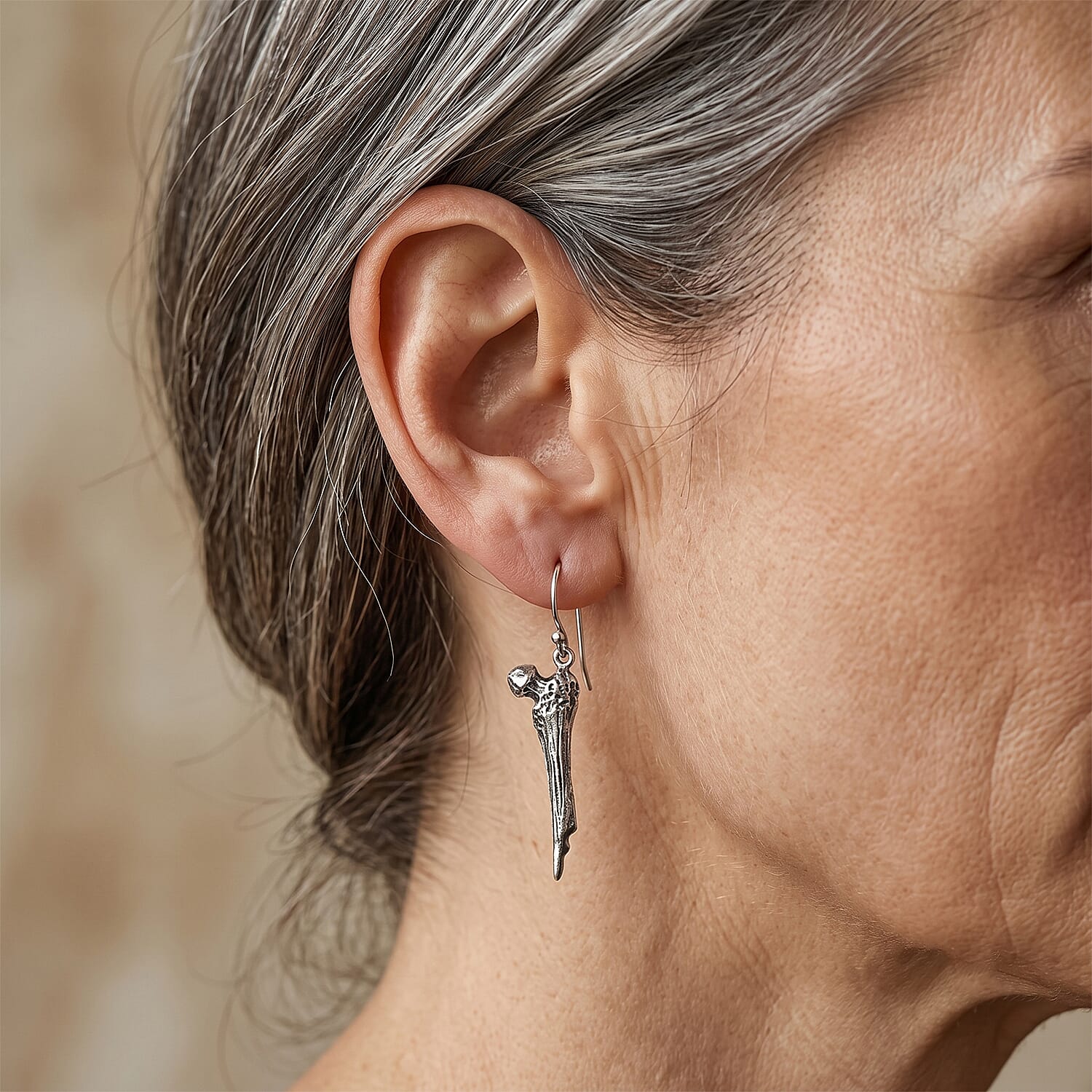 D'Joy Bali Legacy Dragon Bone Earrings in Sterling Silver 8.40 Grams