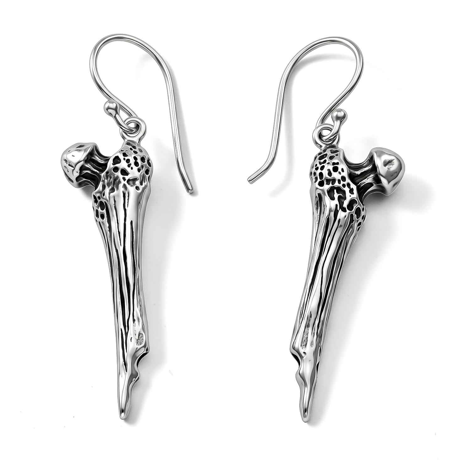 D'Joy Bali Legacy Dragon Bone Earrings in Sterling Silver 8.40 Grams