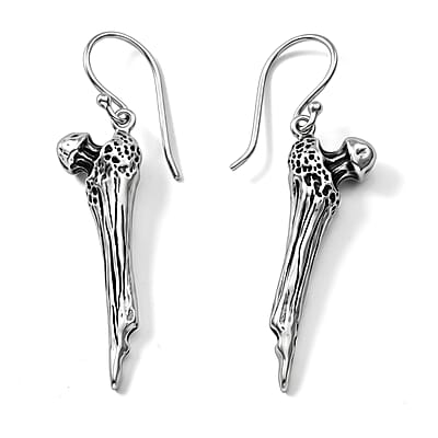D'Joy Bali Legacy Dragon Bone Earrings in Sterling Silver 8.40 Grams
