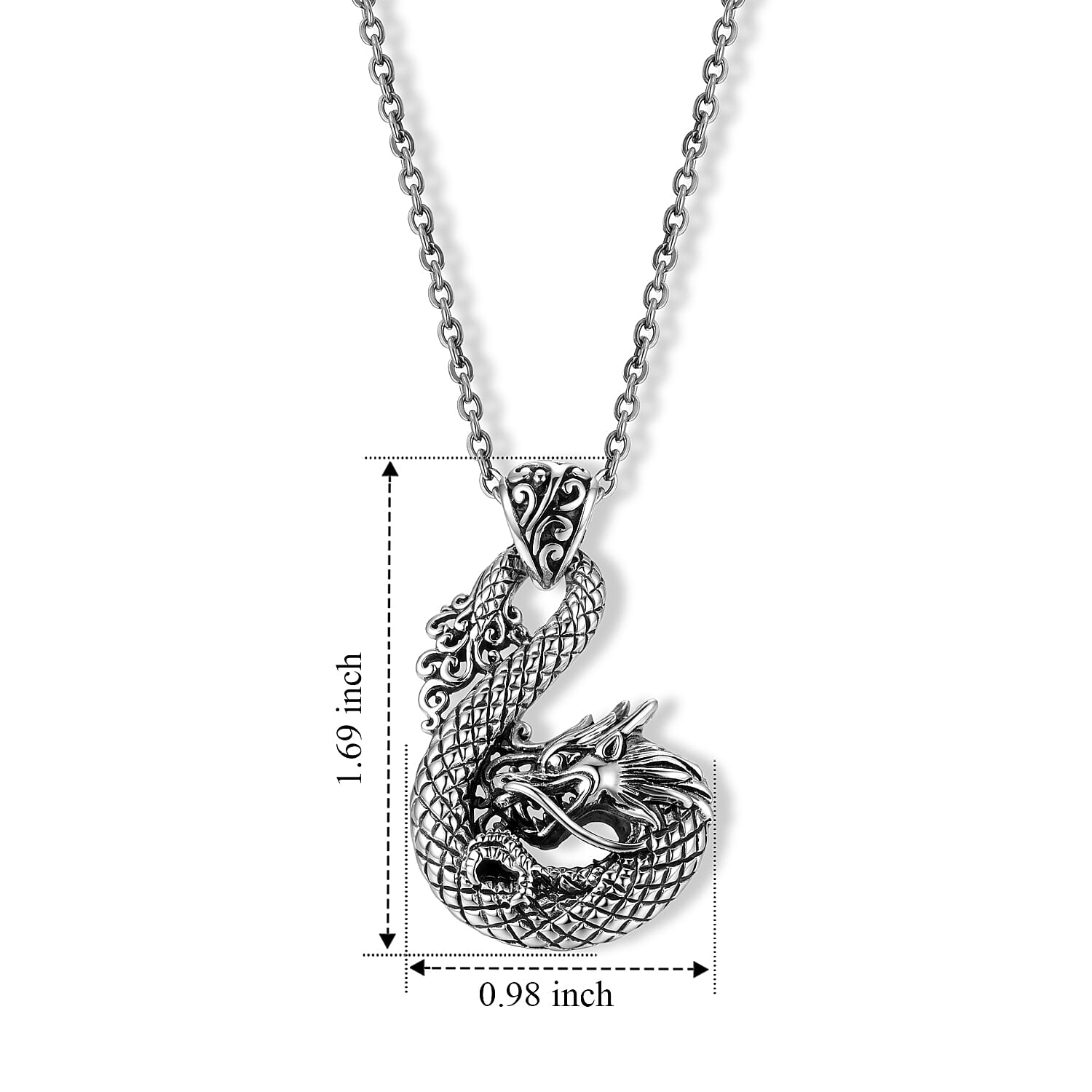 D'Joy Bali Legacy Dragon Pendant without Chain in Sterling Silver 7.50 Grams