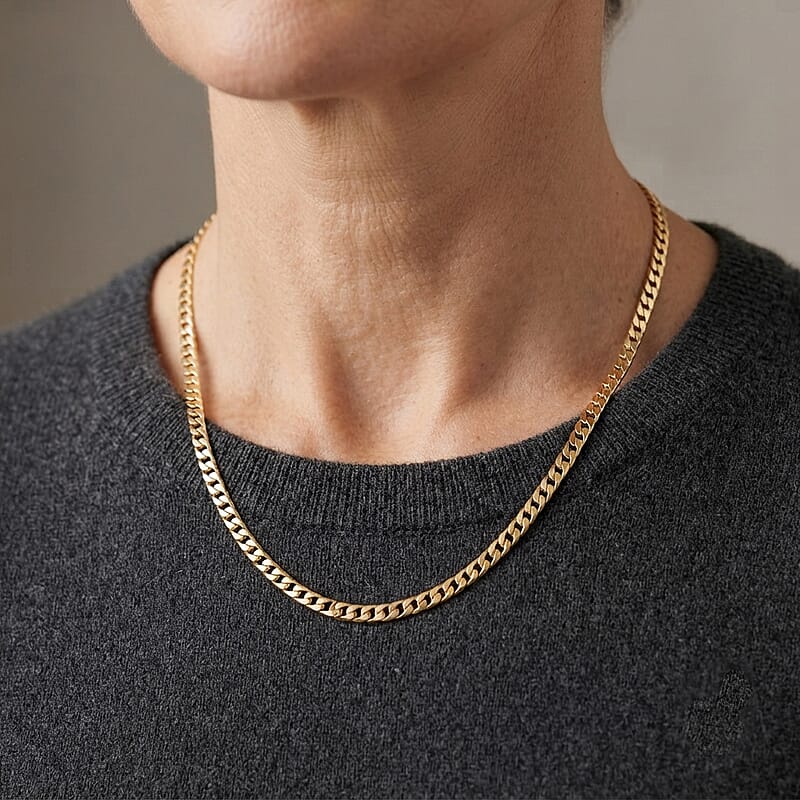 Cuban Chain Necklace in 14K Yellow Gold 10 Grams 18 Inches