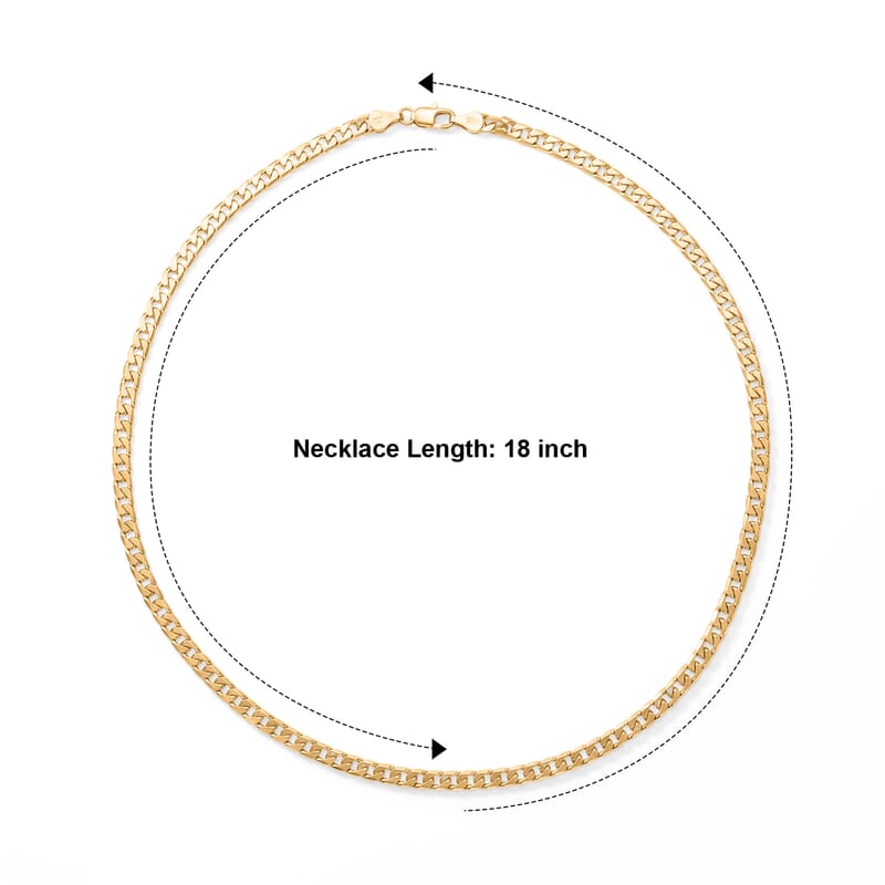Cuban Chain Necklace in 14K Yellow Gold 10 Grams 18 Inches