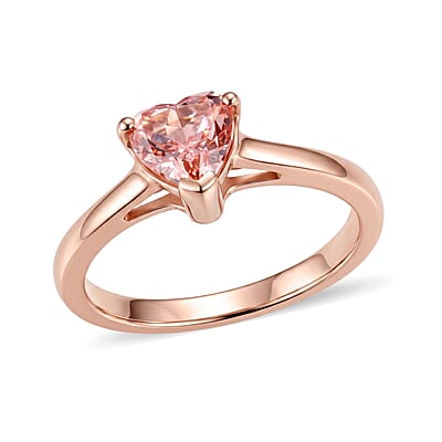 SGL Certified Luxuriant Lab Grown Pink Diamond E-F VS 1.00 ctw Ring in 18K Vermeil Rose Gold Over Sterling Silver (Size 6.0)
