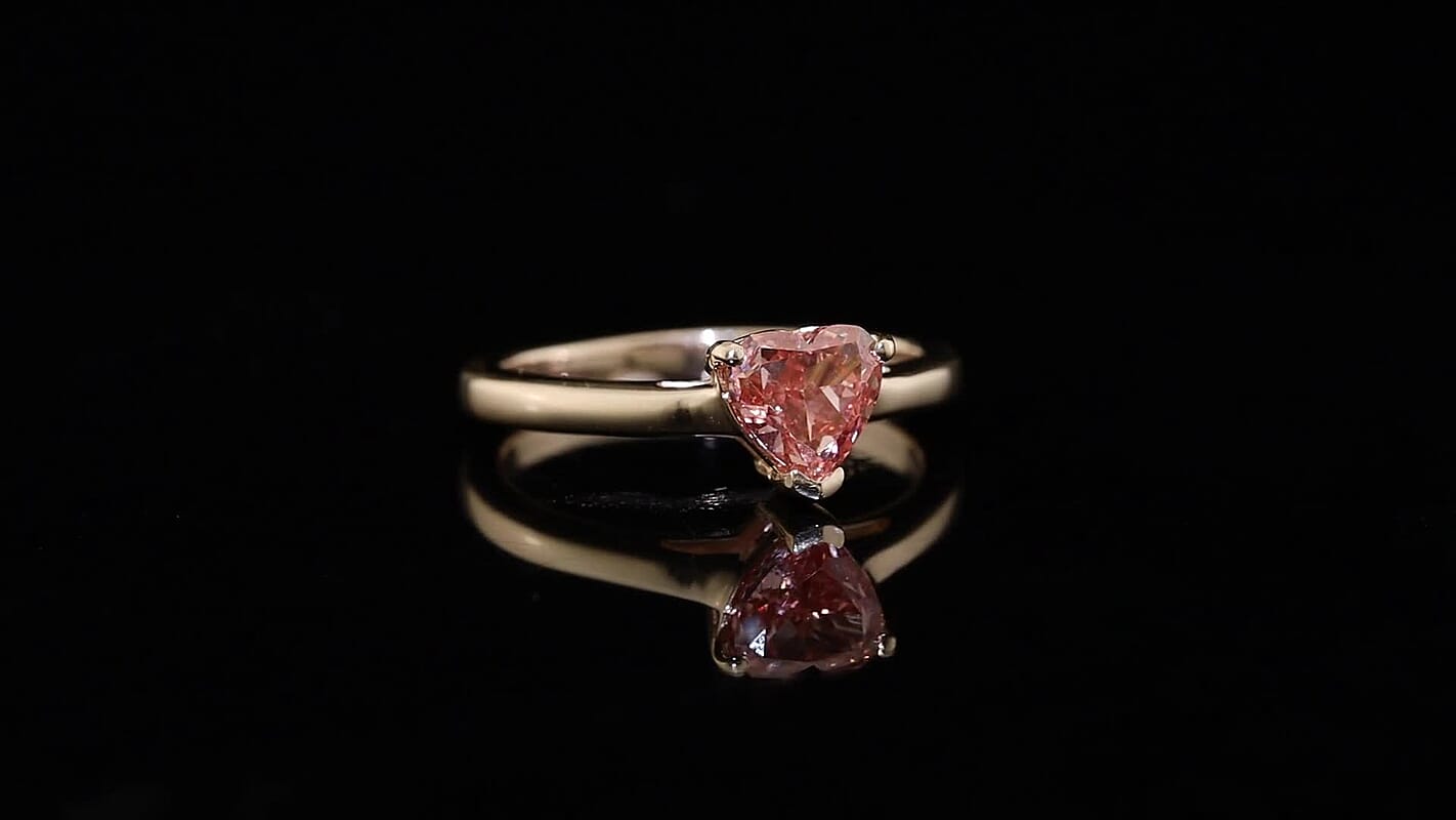 SGL Certified Luxuriant Lab Grown Pink Diamond Solitaire Ring in 18K RG Vermeil Sterling Silver (Size 6.0) 1.00 ctw