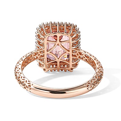 Mirage Collection AAA Blush Tourmaline and Diamond G-H SI 3.50 ctw Ring in 18K Rose Gold (Size 6.0)