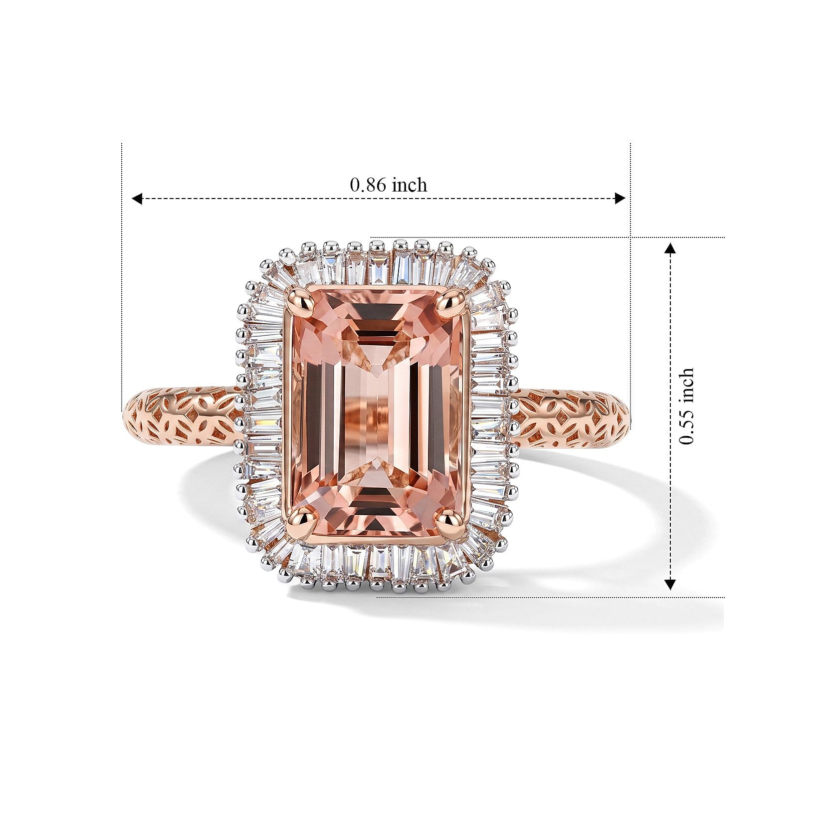 Mirage Collection AAA Blush Tourmaline and Diamond G-H SI 3.50 ctw Ring in 18K Rose Gold (Size 6.0)