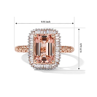 Mirage Collection AAA Blush Tourmaline and Diamond G-H SI 3.50 ctw Ring in 18K Rose Gold (Size 6.0)