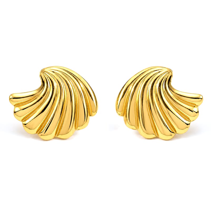 Earrings in ION Plated YG Stainless Steel