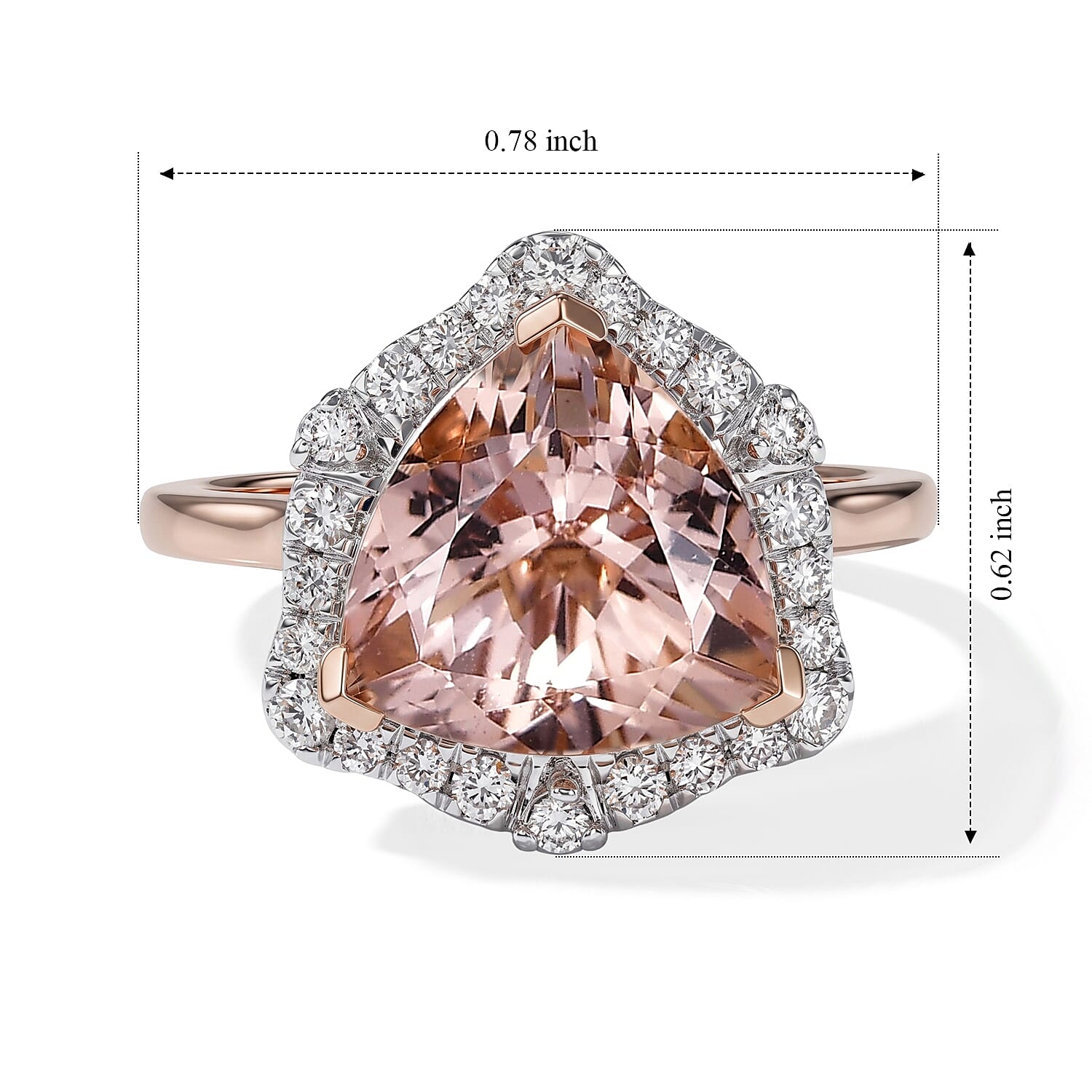 Certified and Appraised AAA Marropino Morganite and Luxuriant Lab Grown Diamond G-H SI 3.60 ctw Ring in 10K Rose Gold (Size 6.0)
