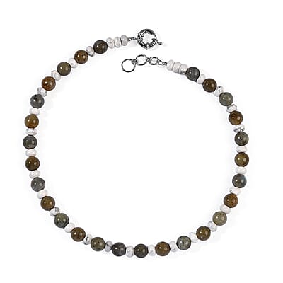 EverTrue Malagasy Labradorite and White Howlite 295.00 ctw Necklace in Platinum Bond 18 Inches