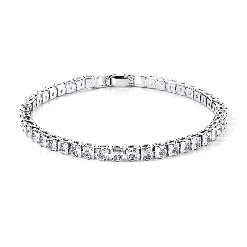 Austrian Crystal Bracelet in Silvertone (6.50 In)