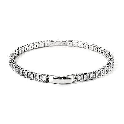Austrian Crystal Bracelet in Silvertone (6.50 In)