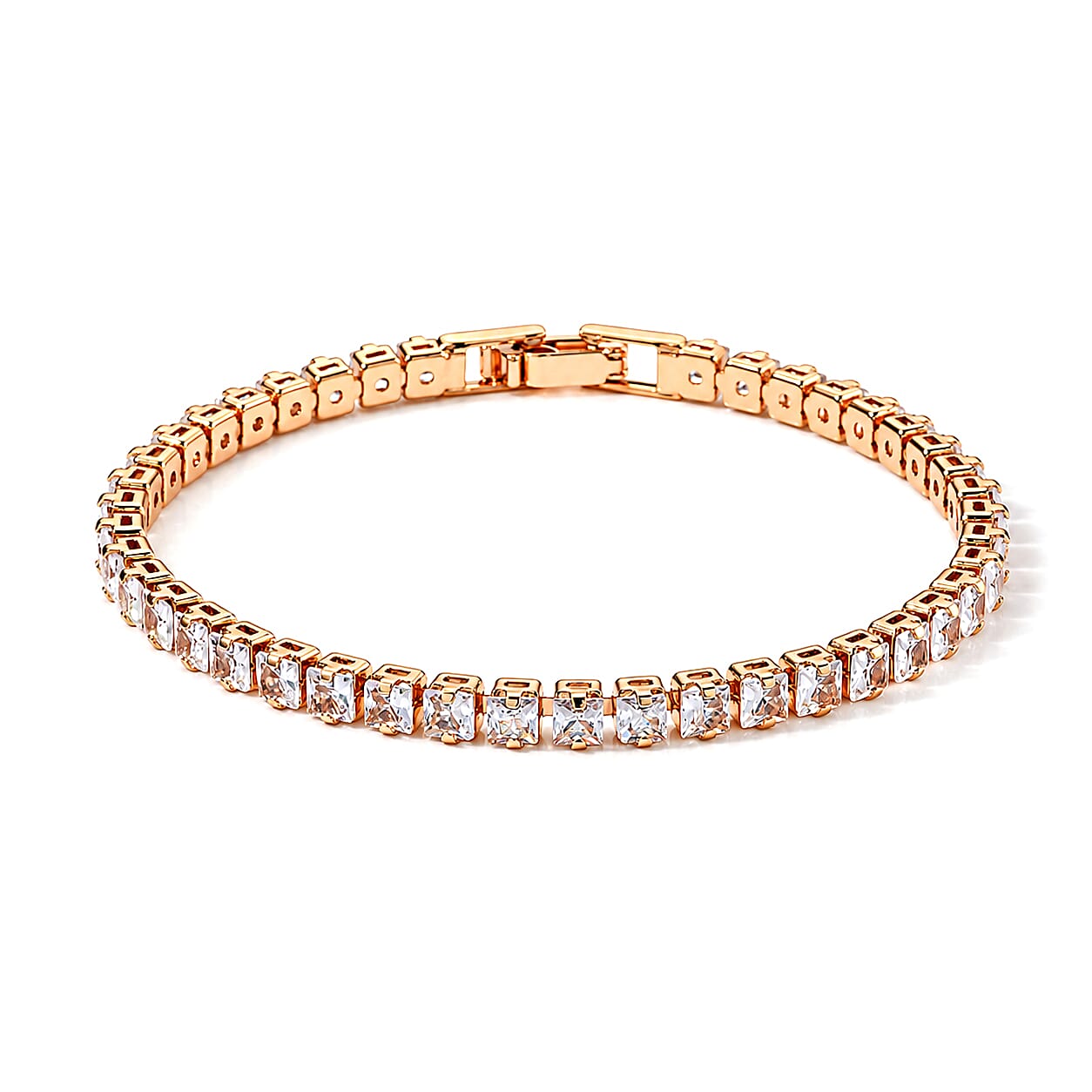 Austrian Crystal Bracelet in Goldtone (6.50 In)