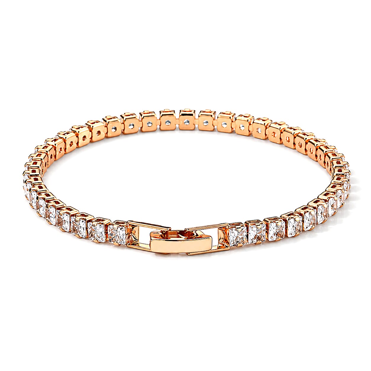 Austrian Crystal Bracelet in Goldtone (6.50 In)