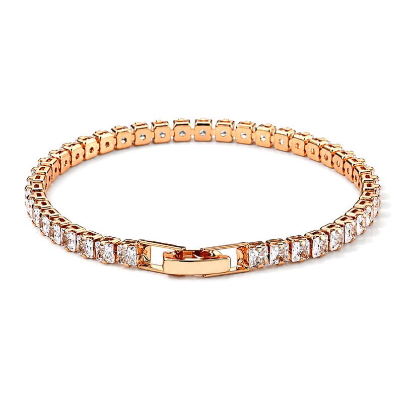 Austrian Crystal Bracelet in Goldtone (6.50 In)