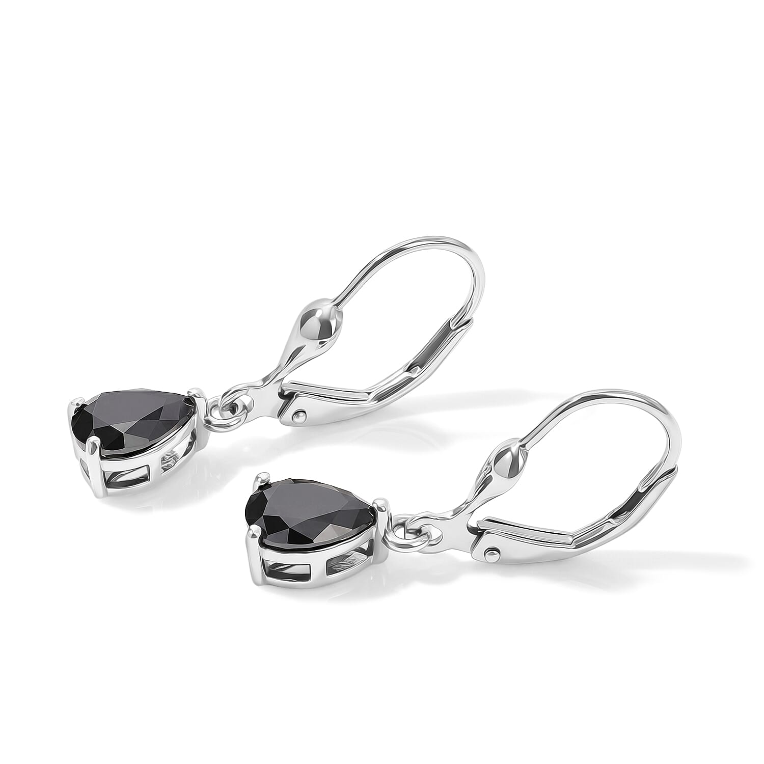 D'Joy Black Moissanite 1.50 ctw Earrings in Rhodium Over Sterling Silver