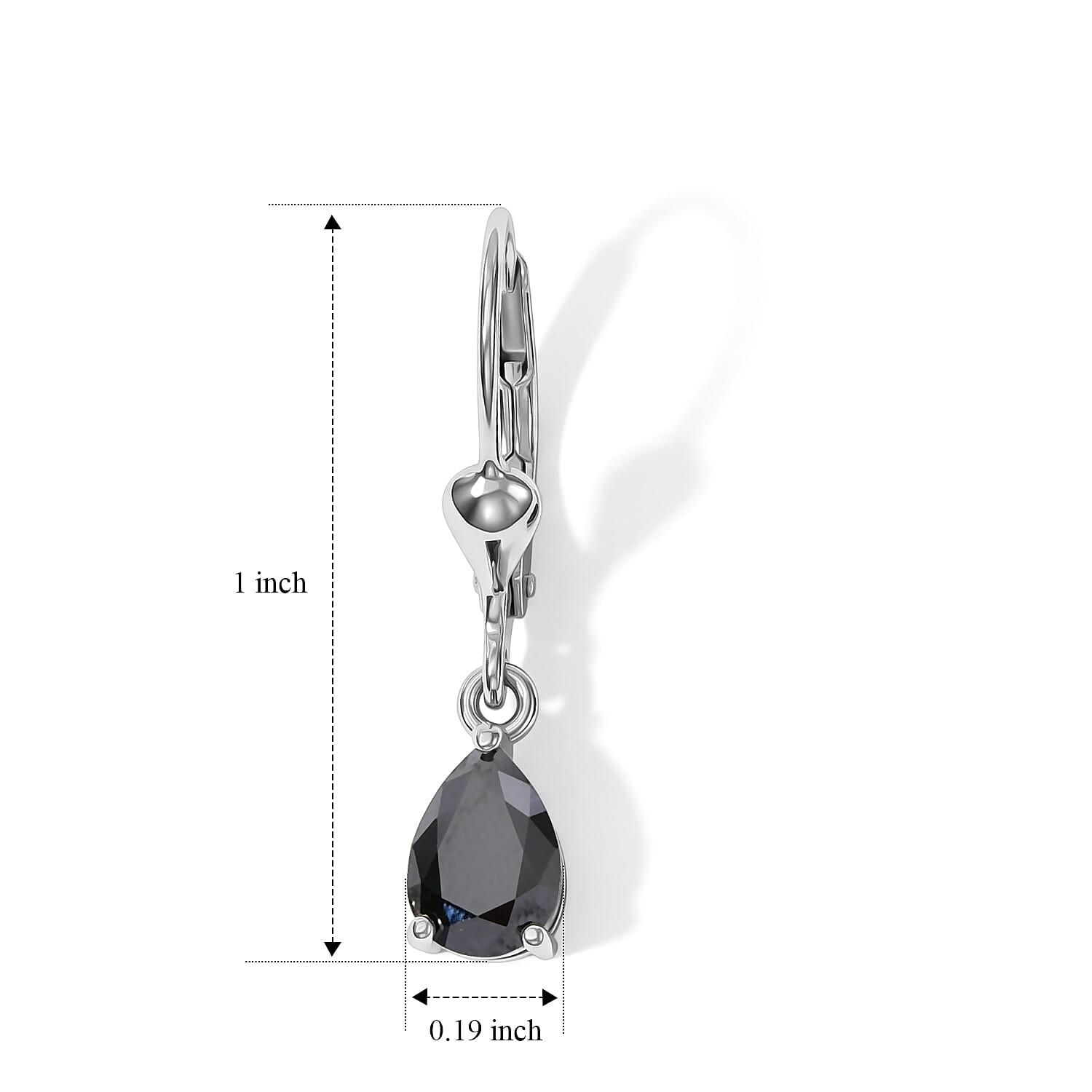 D'Joy Black Moissanite 1.50 ctw Earrings in Rhodium Over Sterling Silver