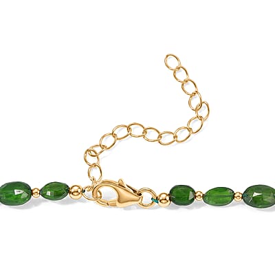 D'Joy Premium Chrome Diopside 50.00 ctw Necklace in 18K Vermeil Yellow Gold Over Sterling Silver 18 Inches