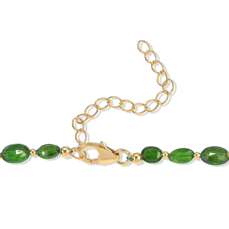 D'Joy Premium Chrome Diopside 50.00 ctw Necklace in 18K Vermeil Yellow Gold Over Sterling Silver 18 Inches