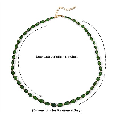 D'Joy Premium Chrome Diopside 50.00 ctw Necklace in 18K Vermeil Yellow Gold Over Sterling Silver 18 Inches