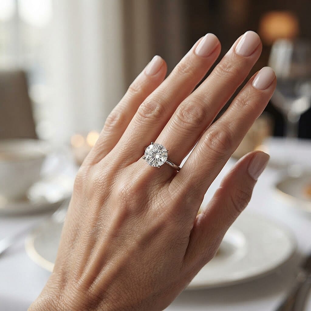 D'Joy Certified Moissanite D VS 2.00 ctw Solitaire Ring in Rhodium Over Sterling Silver (Size 6.0)