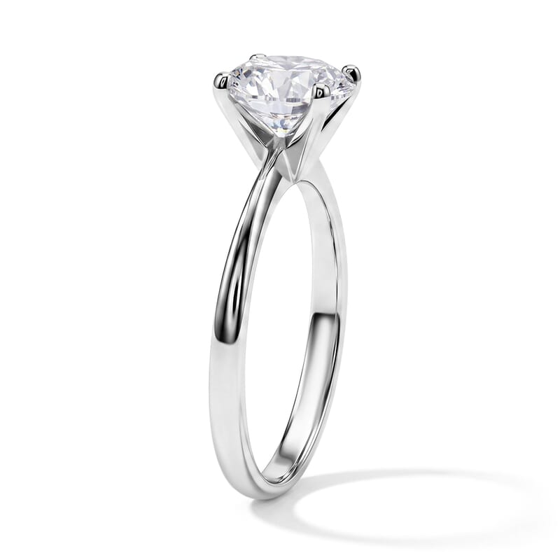 D'Joy Certified Moissanite D VS 2.00 ctw Solitaire Ring in Rhodium Over Sterling Silver (Size 8.0)