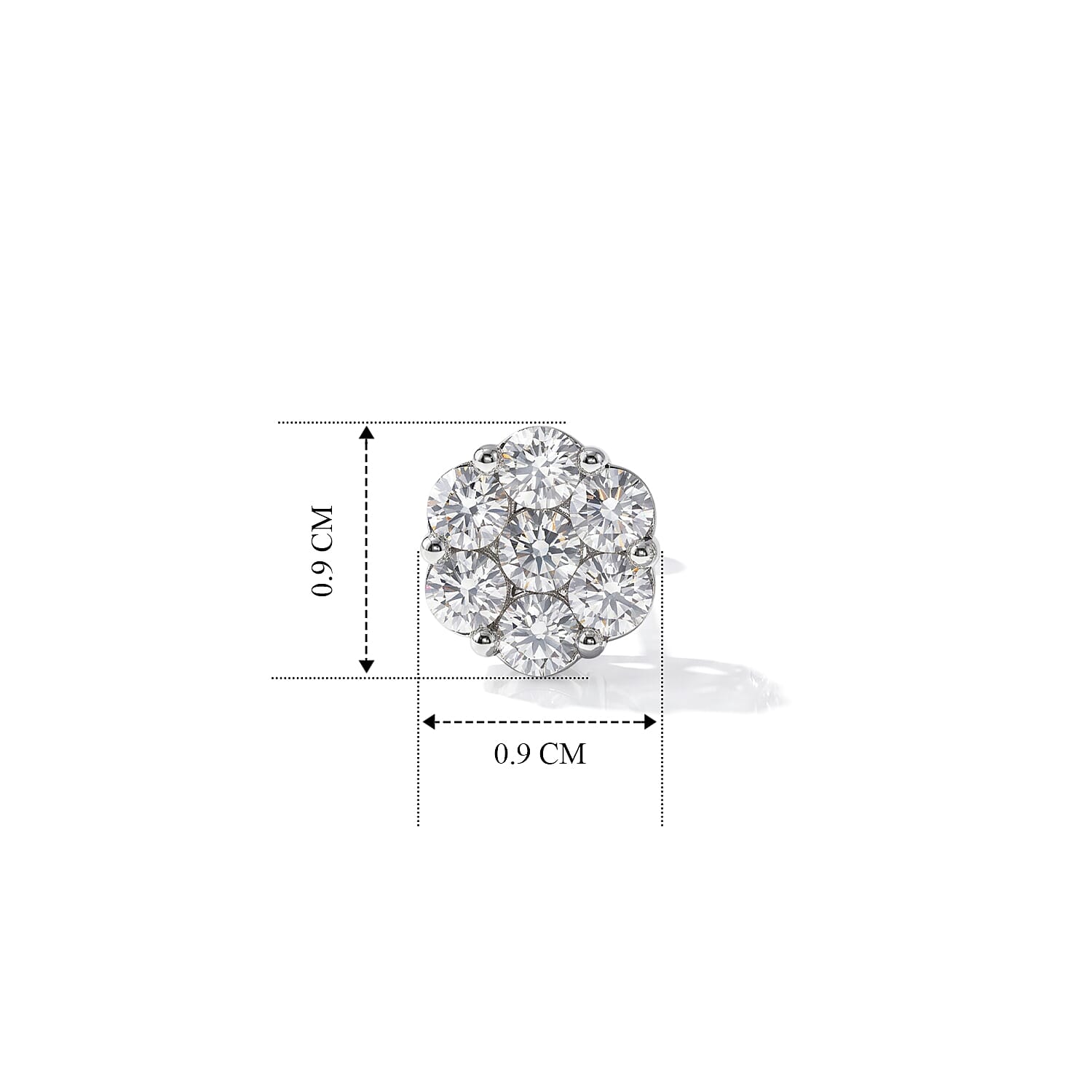 D'Joy Moissanite 1.40 ctw Floral Radiance Earrings in Rhodium Over Sterling Silver